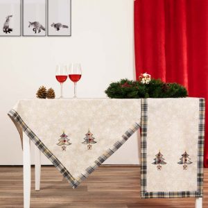 Τραπεζομάντηλο με Χριστουγεννιάτικο κέντημα X-tree